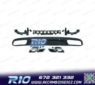 DIFUSOR MERCEDES C W205 14-18 LOOK AMG C63 + COLAS ESCAPE