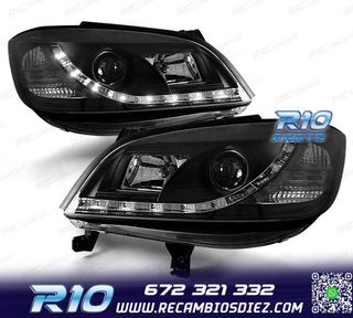 FAROS PARA OPEL ZAFIRA 99-05 LUZ DIURNA LED NEGROS