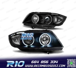 FAROS BMW E90 E91 05-08 OJOS ANGEL FONDO NEGRO CCFL