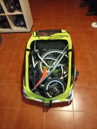 Carrito remolque doble plegable