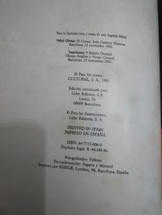 La Sagrada Biblia texto de la edición impresa e...