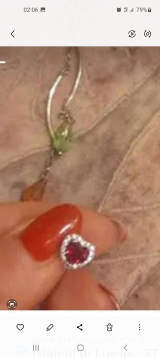 Orecchini cuore rosso e argento senza scatola