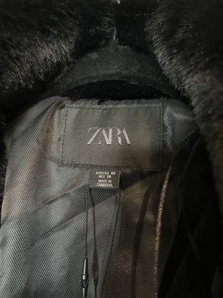 Abrigo pelo negro Zara XS nuevo con etiquetas