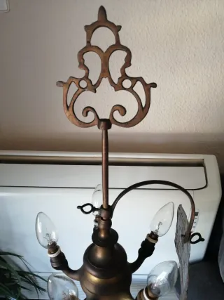 Velón de aceite antiguo de artesanía de Córdoba