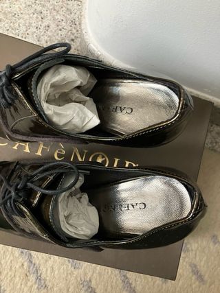 Scarpe con tacco in vernice cafènoir