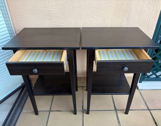 2 Mesitas de Noche IKEA HEMNES Negras