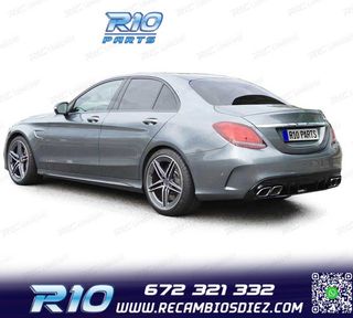 DIFUSOR MERCEDES CLASE C W205 SEDAN 18-21 NEGRO BRILLANTE +