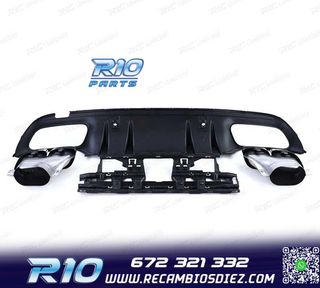 DIFUSOR MERCEDES CLASE C W205 SEDAN 18-21 NEGRO BRILLANTE +