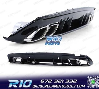 DIFUSOR MERCEDES CLASE C W205 SEDAN 18-21 NEGRO BRILLANTE +