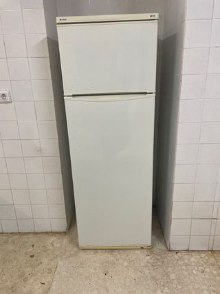 Nevera blanca con congelador