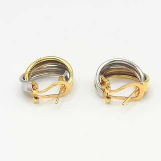 Pendientes Aro Oro Blanco y Amarillo 18K, 7.49gr
