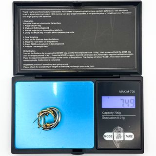 Pendientes Aro Oro Blanco y Amarillo 18K, 7.49gr