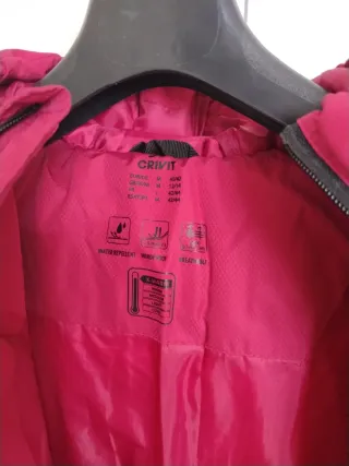 Chaqueta esqui acolchada rosa con capucha