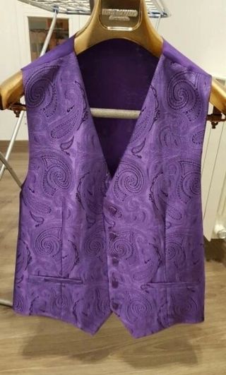 Traje Novio Enzo Romano Negro/Morado