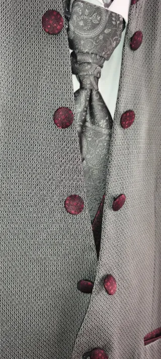 Traje Thomas Pina Novio Hombre Gris Morado