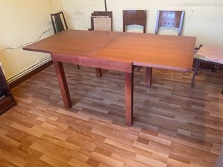 Mesa de comedor maciza convertible