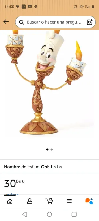 Figura Lumiere La Bella y la Bestia