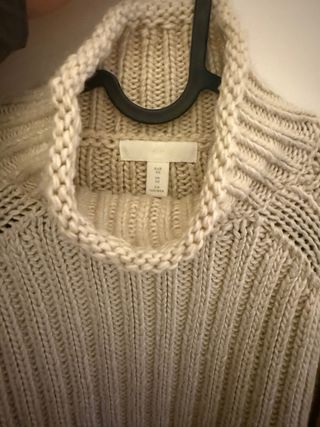 Jersey cuello alto beige talla única