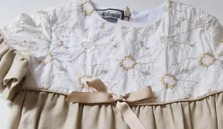 Vestido combinado lino niña, sin estrenar