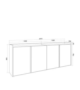 Aparador roble y negro para salón