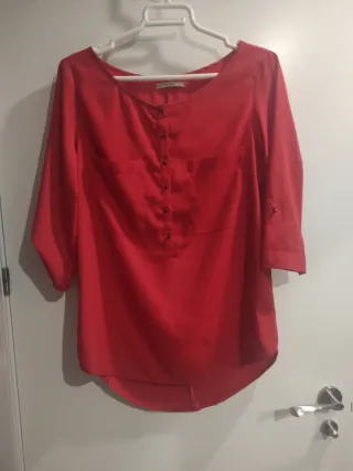 Blusa Stradivarius Roja Talla S