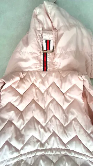 Chaleco Acolchado Rosa Capucha Talla L