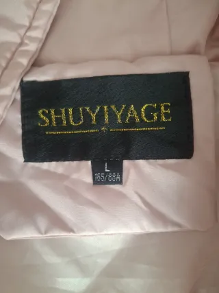 Chaleco Acolchado Rosa Capucha Talla L