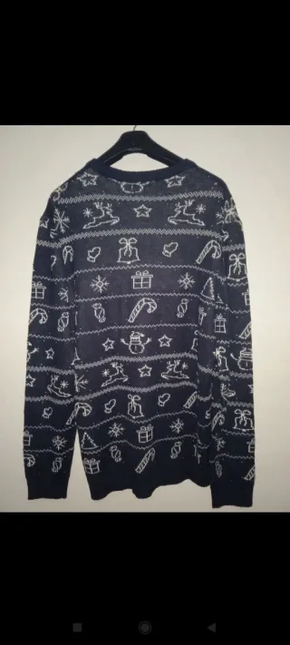 Jersey azul marino T.XXXL  Dibujos de invierno