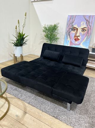 Sofá Cama Chaise Longue Negro