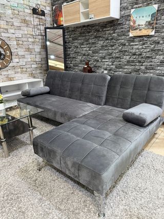 Sofá Cama Chaise Longue Negro
