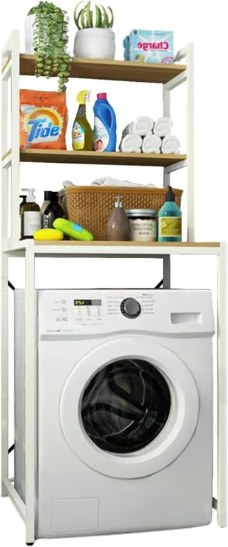 Estantería para lavadora de madera y metal