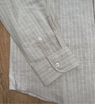 Camisa lino hombre Cortefiel beige