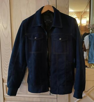 Chaqueta Zara Terciopelo Azul Talla M Nueva
