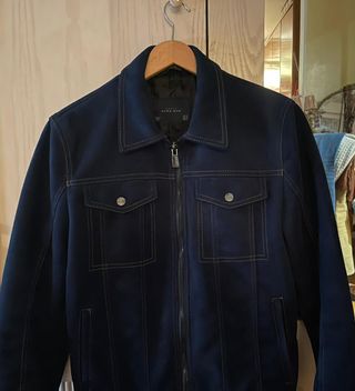Chaqueta Zara Terciopelo Azul Talla M Nueva