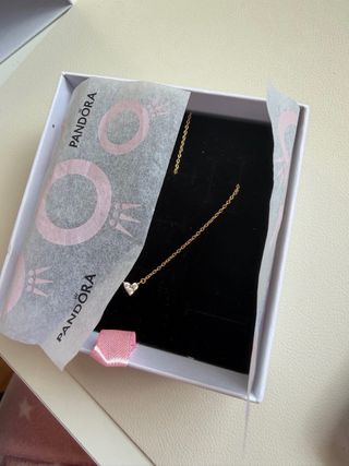 Collar Pandora Corazón Dorado Nuevo