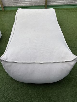 Puf esterno in tela bianca