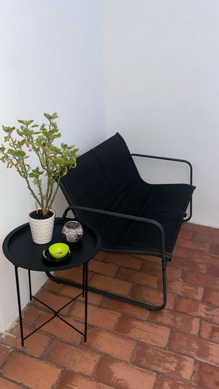 Banco y Mesita Exterior Negro