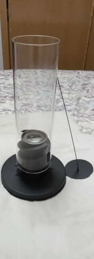 Chimenea Lámpara Bioetanol Cristal y Metal 40 cm