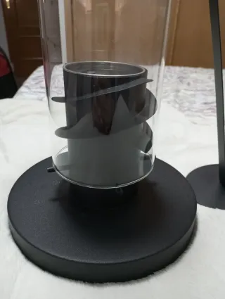 Chimenea Lámpara Bioetanol Cristal y Metal 40 cm