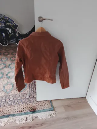 Cazadora Zara Trafaluc Cuero Marrón Talla S