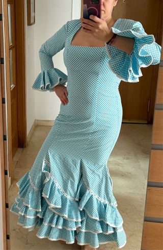 Vestido Flamenca Romería Azul