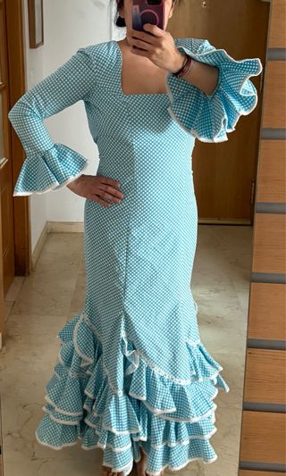 Vestido Flamenca Romería Azul