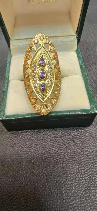 Sortija oro 18k lanzadera pesa 6.30gr talla 22