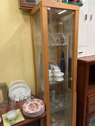 Vitrina de madera y cristal