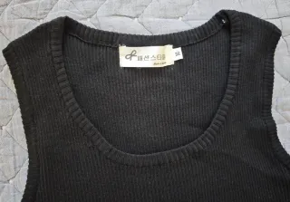 Falda de punto midi negra