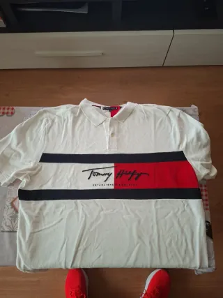 Polo Tommy Hilfiger Blanco y Rojo