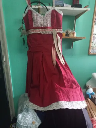 Vestido Romántico Veraniego Rojo