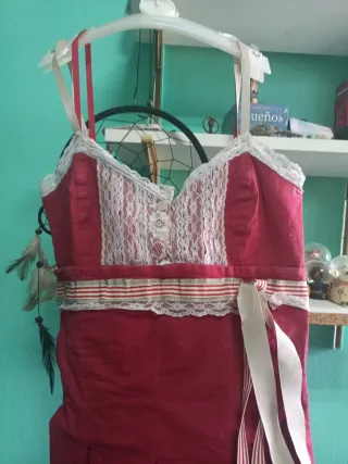 Vestido Romántico Veraniego Rojo