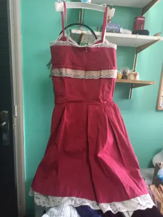 Vestido Romántico Veraniego Rojo