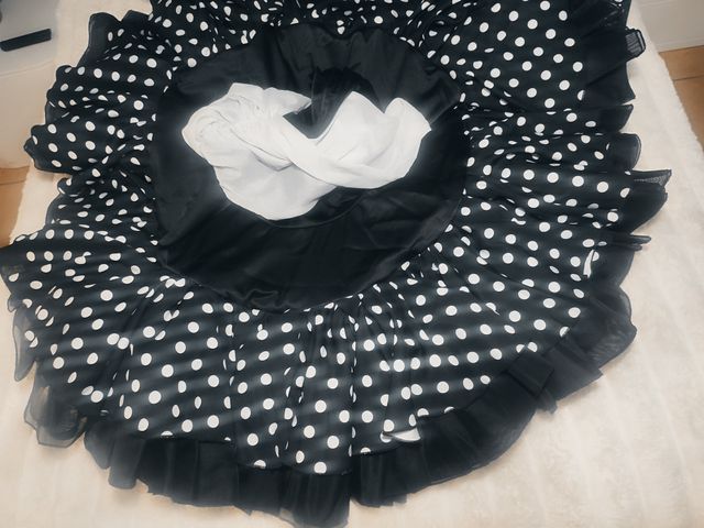 Traje Flamenca Diseño Único Negro/Blanco